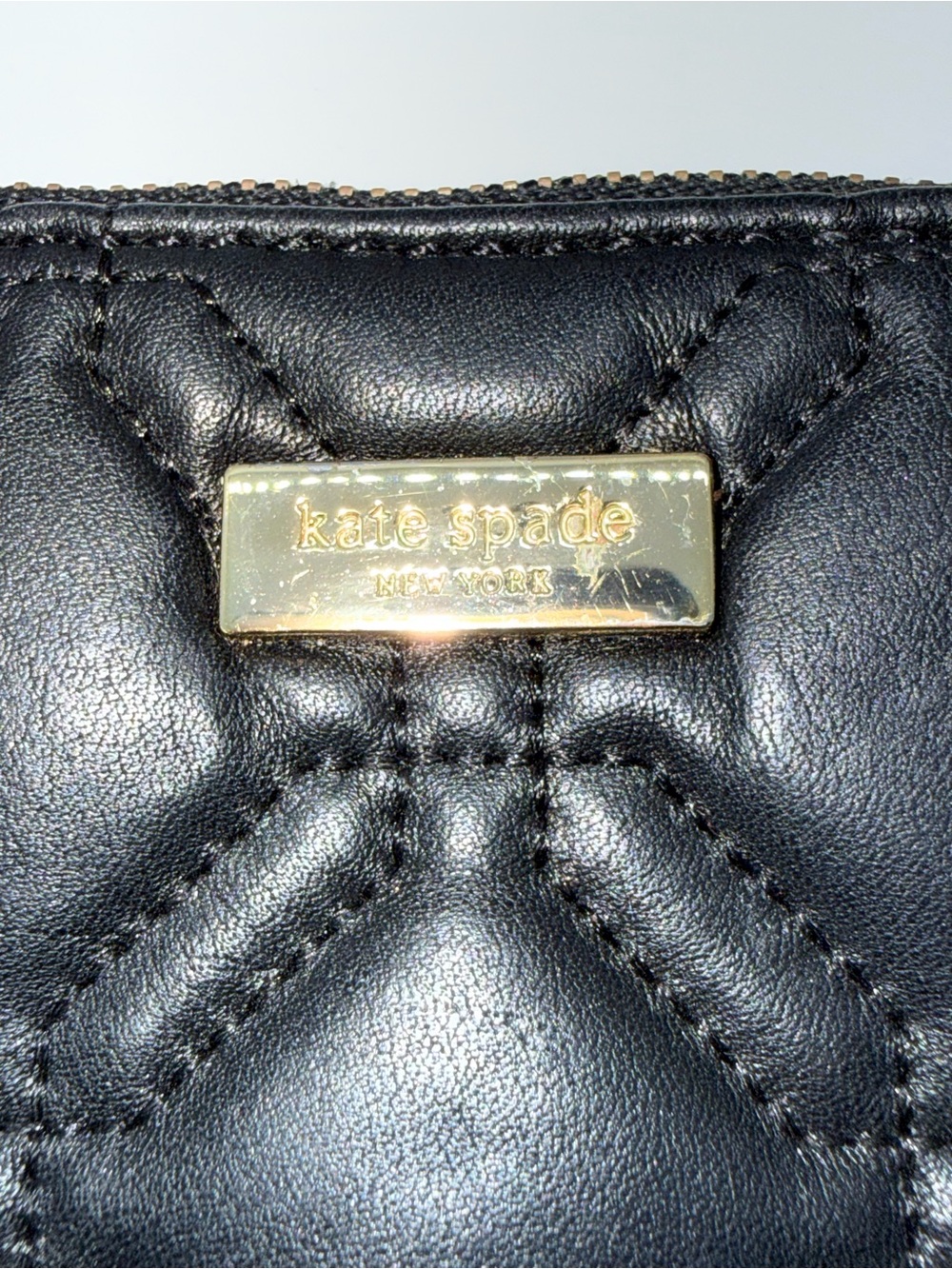 Kate Spade Black Quilted Leather Pouch Wristlet Y2K mini bag - Picture 13 of 16